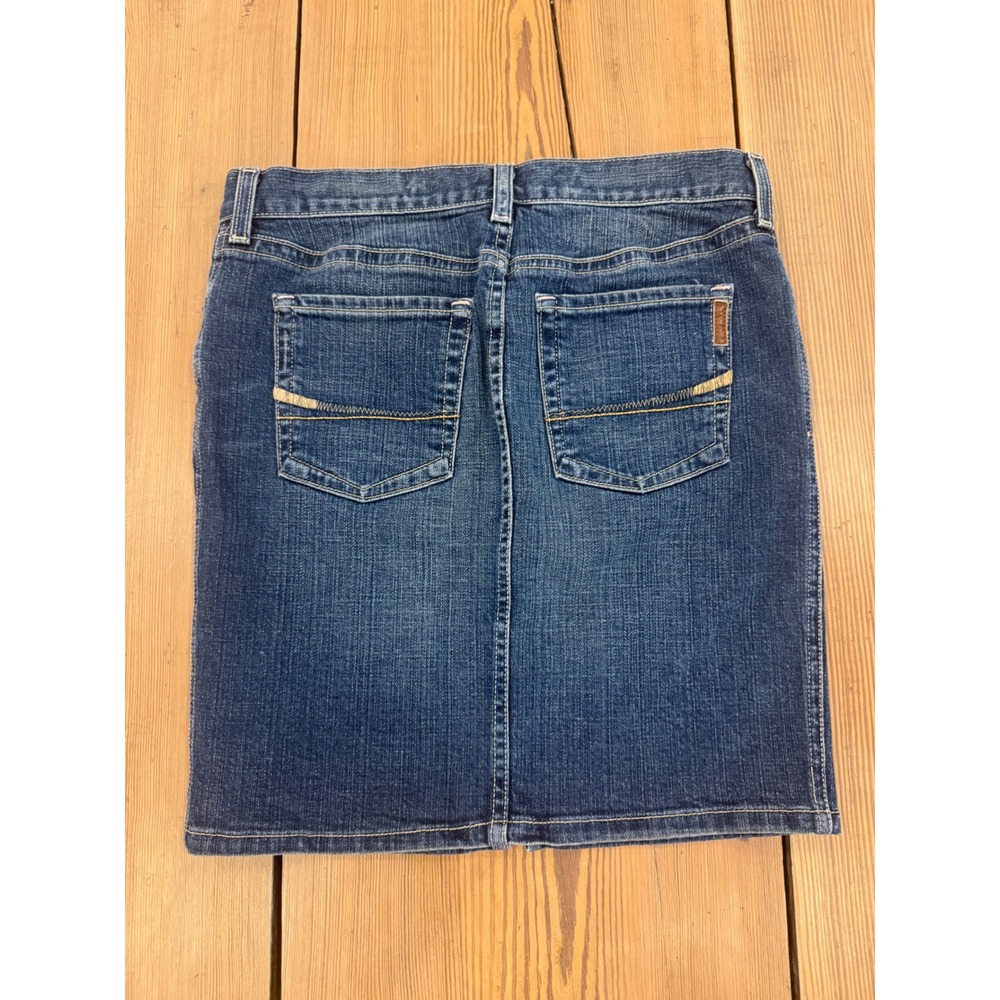Vintage Ezra Fitch Denim Mini Skirt Y2K Medium Wash Blue Size 27 USA Made - Picture 2 of 6